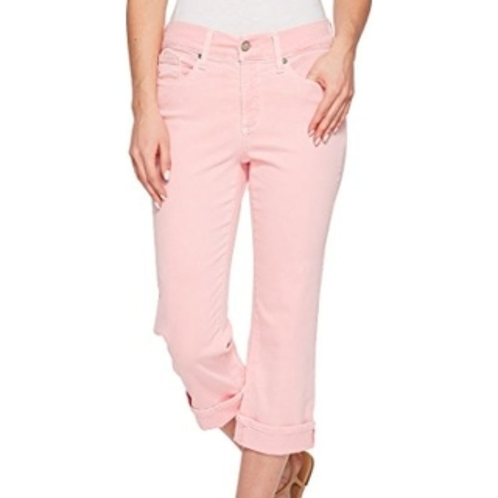 NYDJ Pink Crop Jeweled Cuff Jean